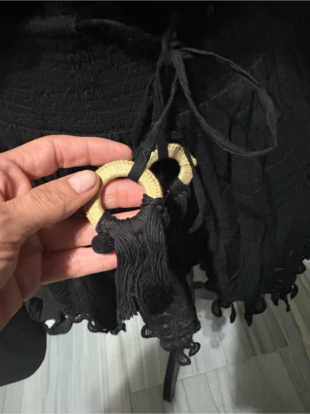 Ramy Brook Black Strapless Dress with Crochet Detail - Picture 2 of 7